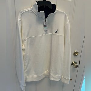 Nautica long sleeve sweatshirt Marshmallow white mens Large new with tags